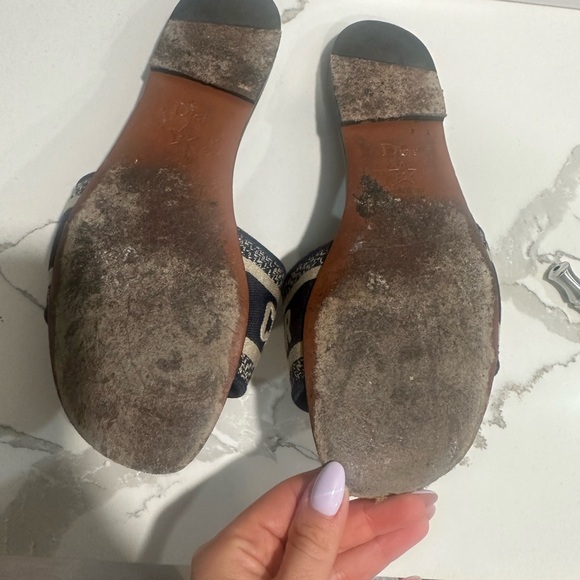 Christian Dior Dway slide  size 36 Deep Blue Embroidered Cotton - Picture 5 of 5